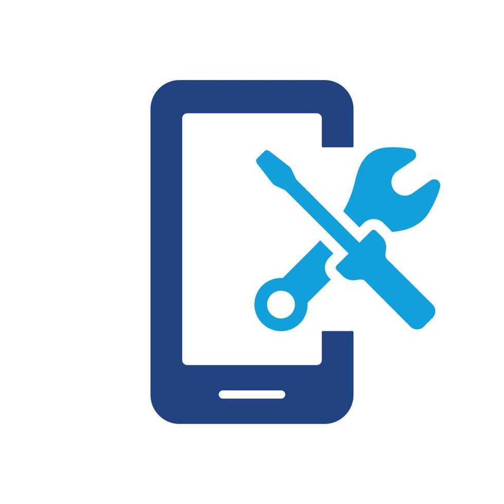 Setting Up Applications on Mobile Phone Color Icon. Service of Software Smartphone Pictogram. Configuration and Technical Support of Cell Phone. Vector Illustration.