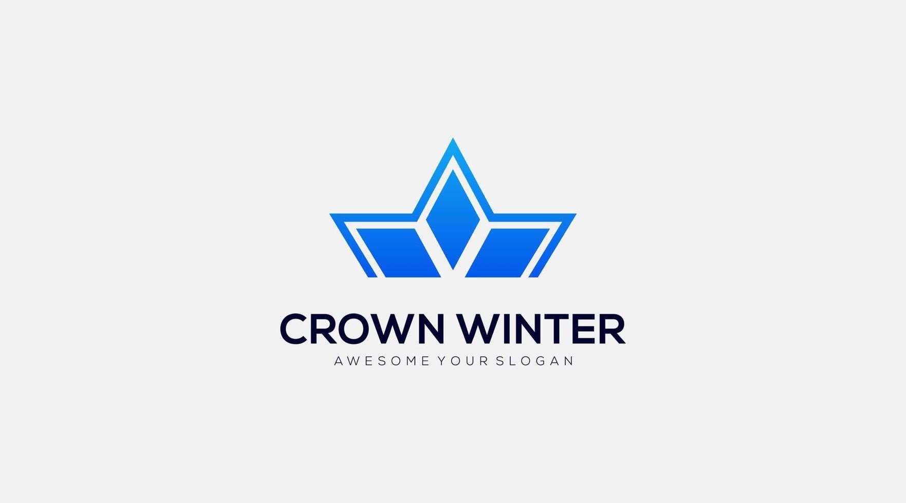Crown winter star icon Logo design Vector Template