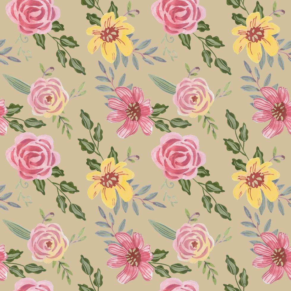 watercolor flower seamless pattern vector