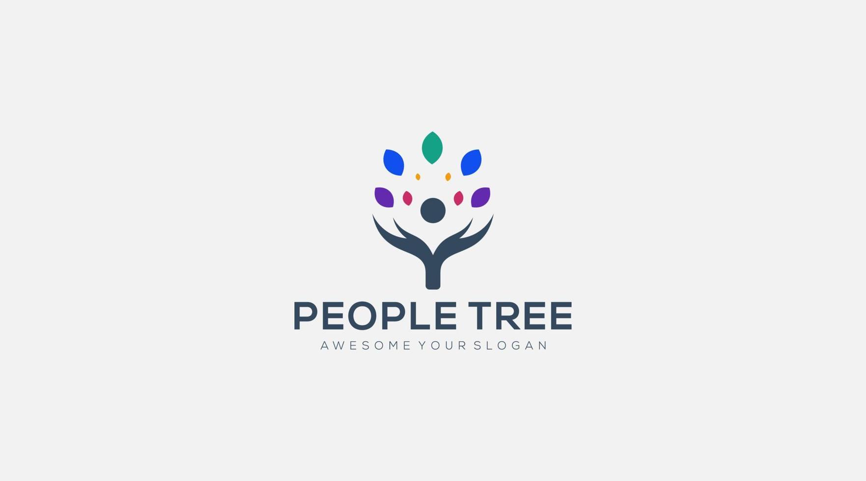 People Tree Vector Logo design icon Template