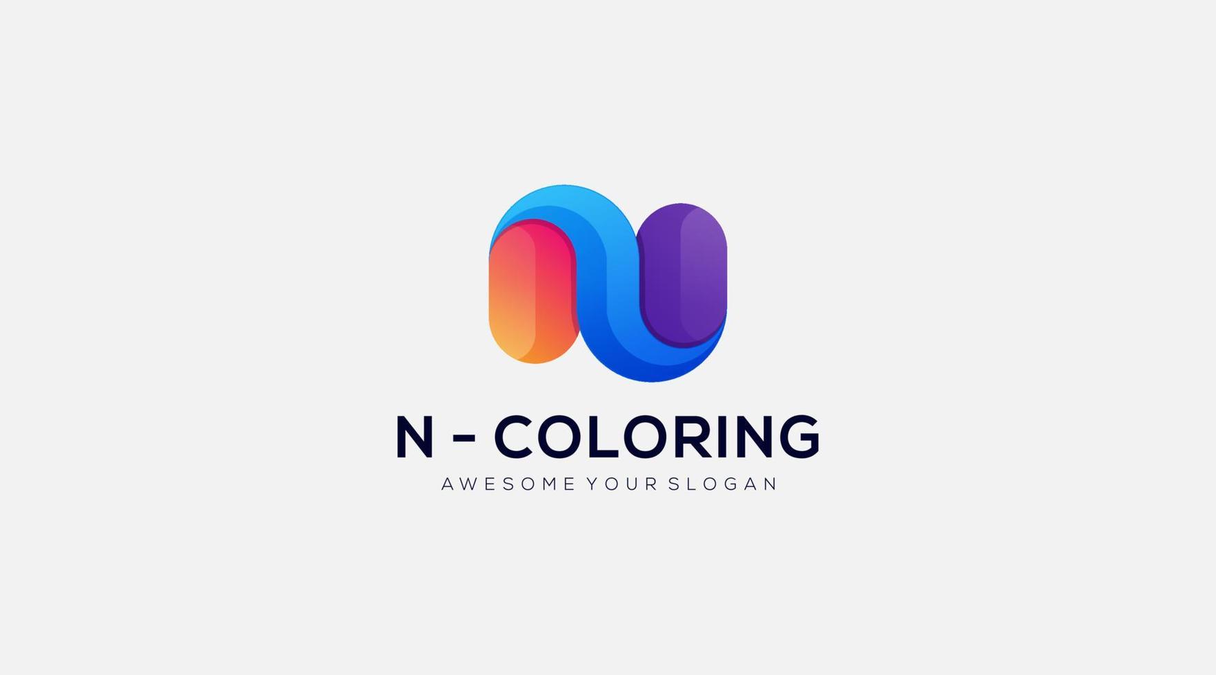 Alphabet Letter N colorful logo icon design template vector