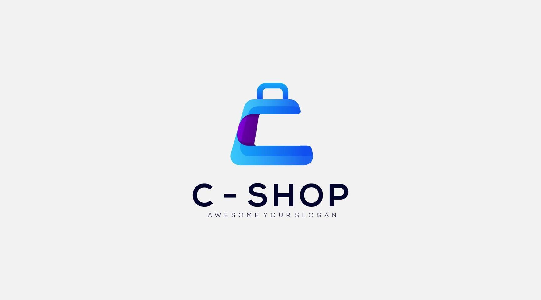 creativo e icónico diseño de logotipo de compras con letra c vector