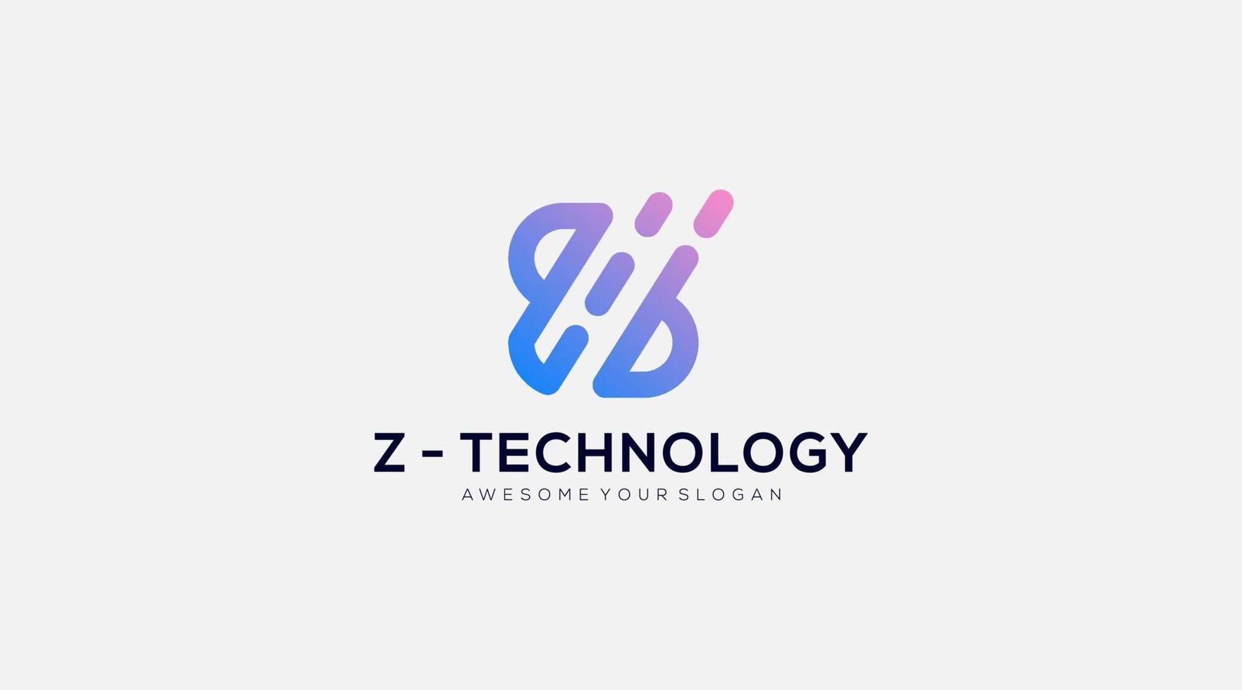 plantilla de diseño de vector de icono de logotipo de tecnología de círculo de letra z