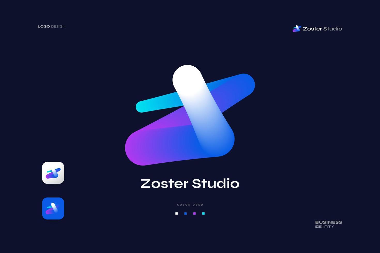 Modern and Creative Letter Z Logo Design in Colorful Blend Effect. Abstract Initial Z Logo for Business and Technology Identity vector