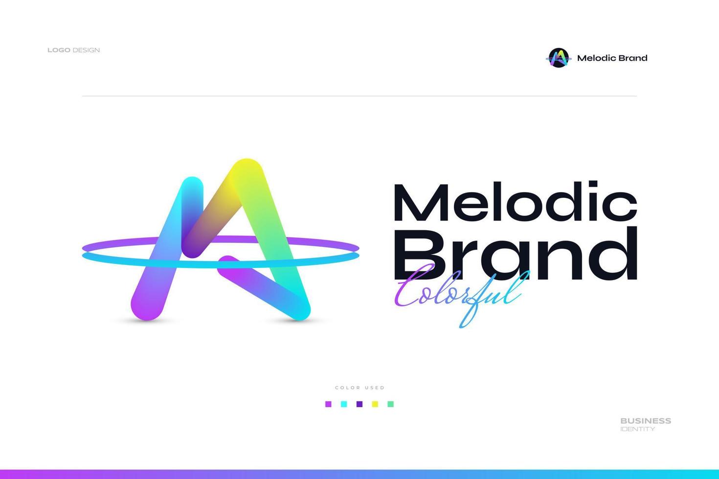 Modern and Colorful Letter M Logo Design with Blend Style. Suitable for Business and Technology Brand Identity vector