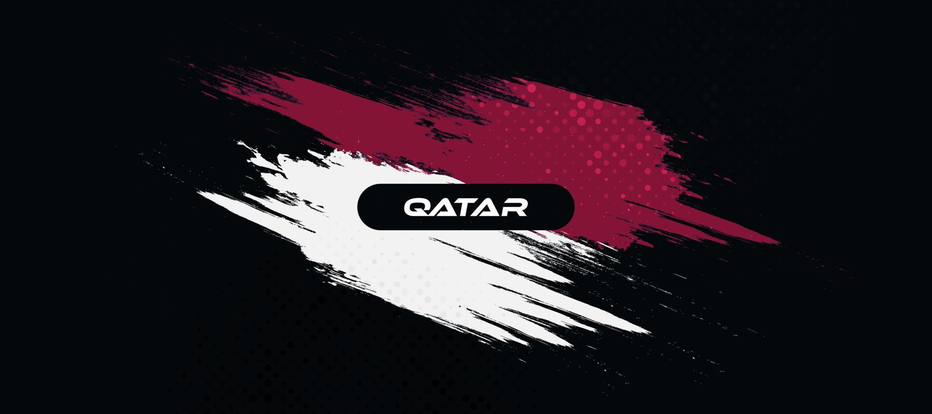 bandera qatar con pincel y estilo grunge. bandera de qatar con concepto deportivo, adecuada para el día de la independencia y el fondo de la copa mundial 2022 vector