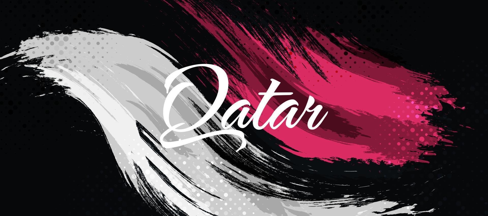 Qatar Flag with Brush and Grunge Style. Flag of Qatar with Sports Concept, Suitable for Independence Day and World Cup 2022 Background vector