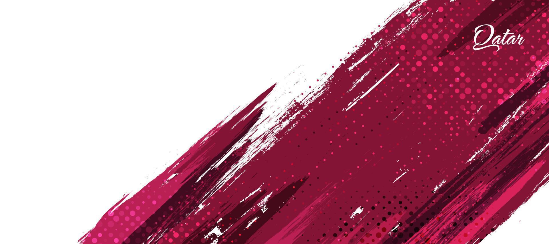 Qatar Flag with Brush and Grunge Style. Flag of Qatar with Sports Concept, Suitable for Independence Day and World Cup 2022 Background vector