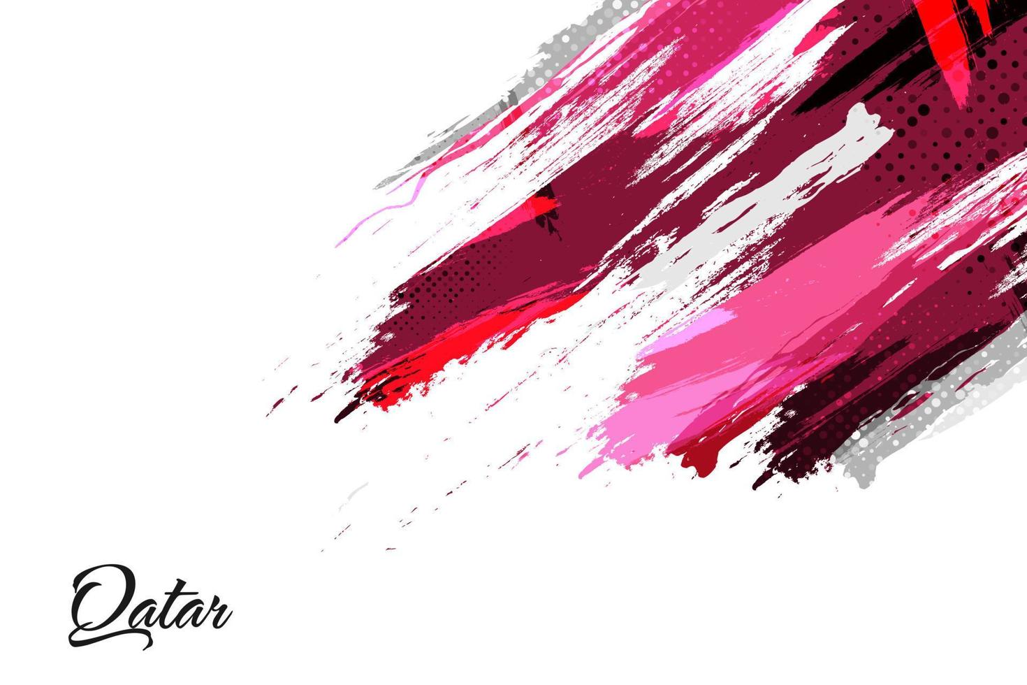 Qatar Flag with Brush and Grunge Style. Flag of Qatar with Sports Concept, Suitable for Independence Day and World Cup 2022 Background vector