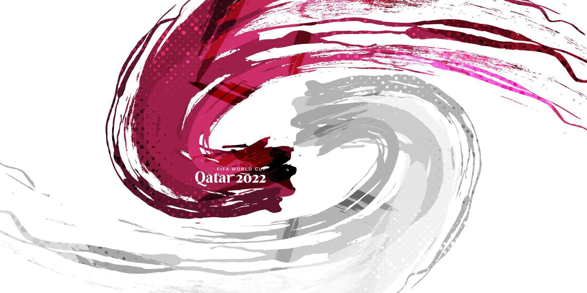 Qatar Flag with Brush and Grunge Style. Flag of Qatar with Sports Concept, Suitable for Independence Day and World Cup 2022 Background vector