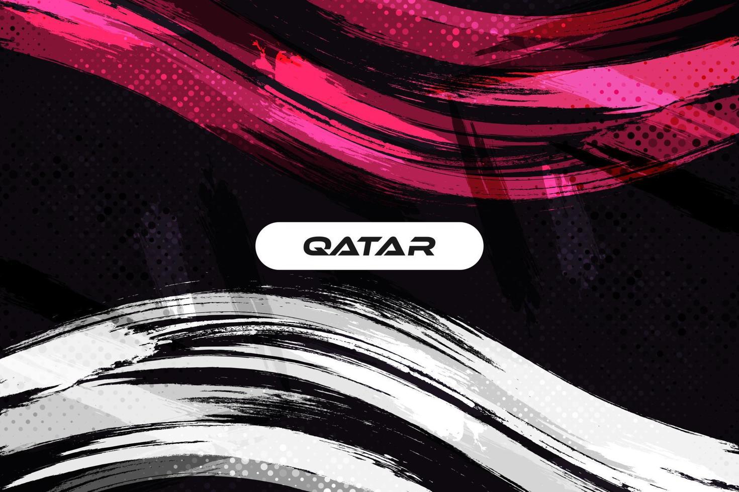 Qatar Flag with Brush and Grunge Style. Flag of Qatar with Sports Concept, Suitable for Independence Day and World Cup 2022 Background vector