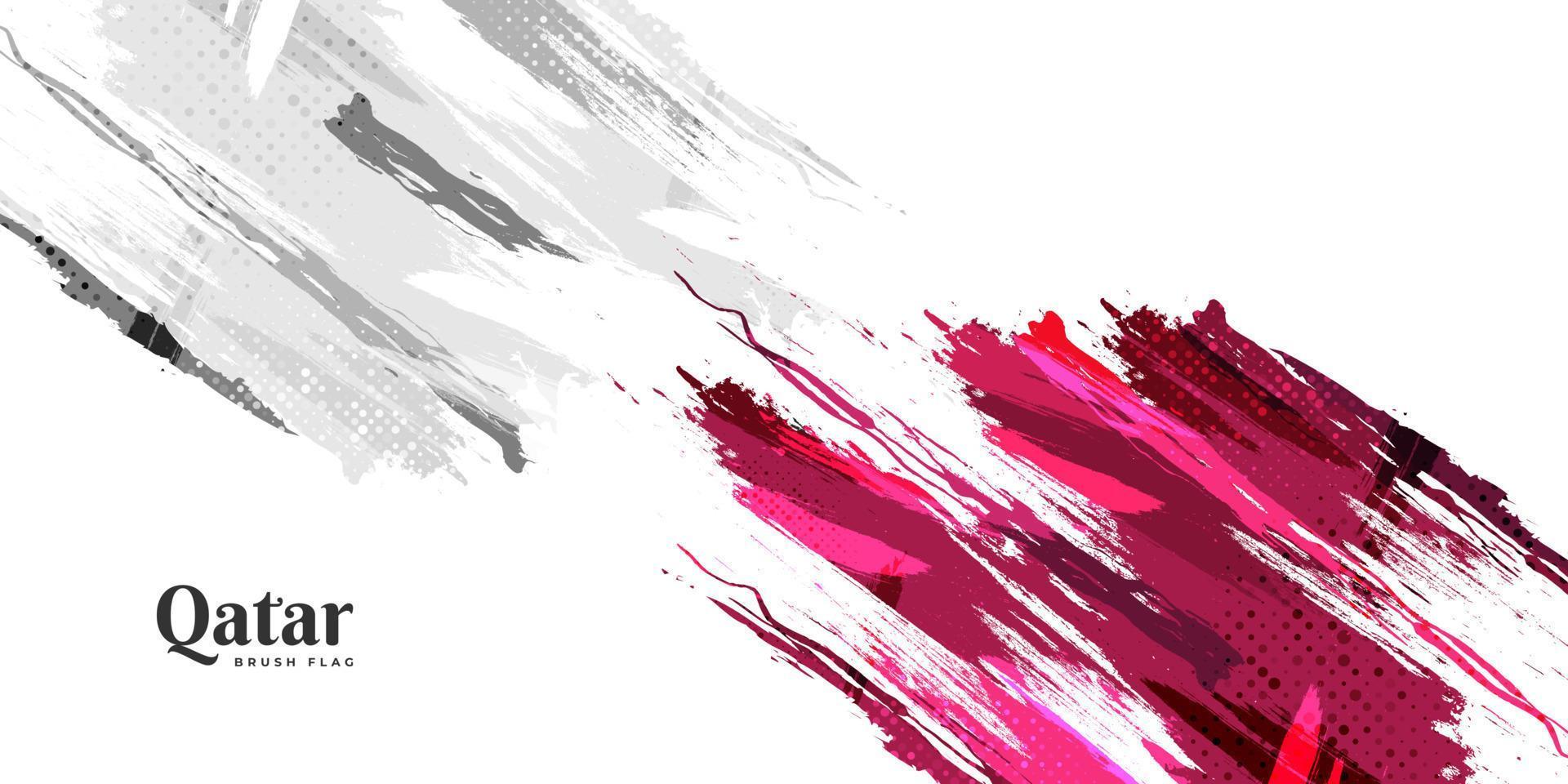 Qatar Flag with Brush and Grunge Style. Flag of Qatar with Sports Concept, Suitable for Independence Day and World Cup 2022 Background vector