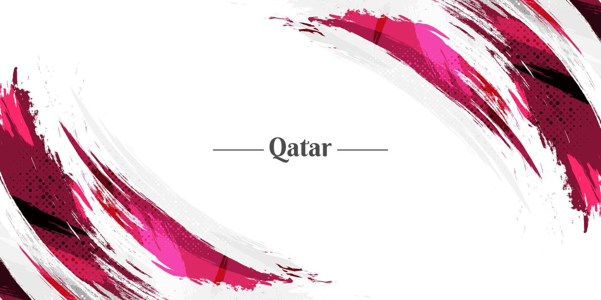 Qatar Flag with Brush and Grunge Style. Flag of Qatar with Sports Concept, Suitable for Independence Day and World Cup 2022 Background vector