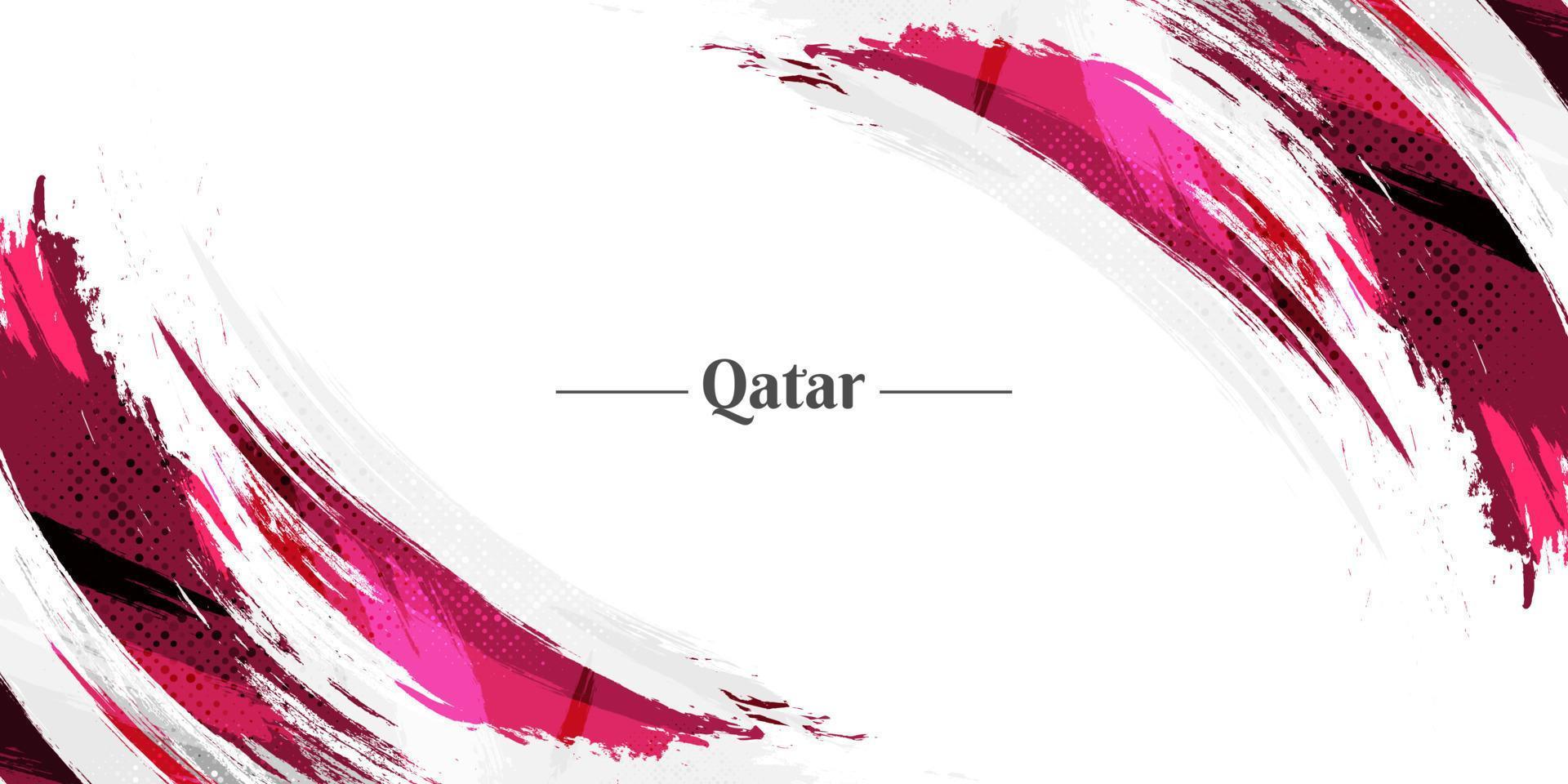 Qatar Flag with Brush and Grunge Style. Flag of Qatar with Sports Concept, Suitable for Independence Day and World Cup 2022 Background vector