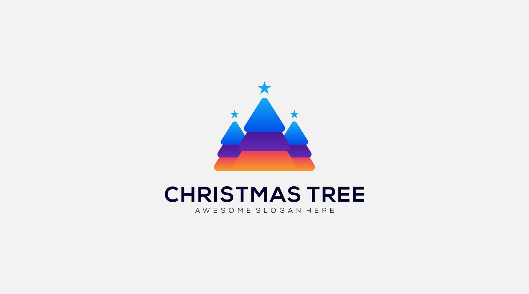 Colorful Christmas trees icon logo design vector template
