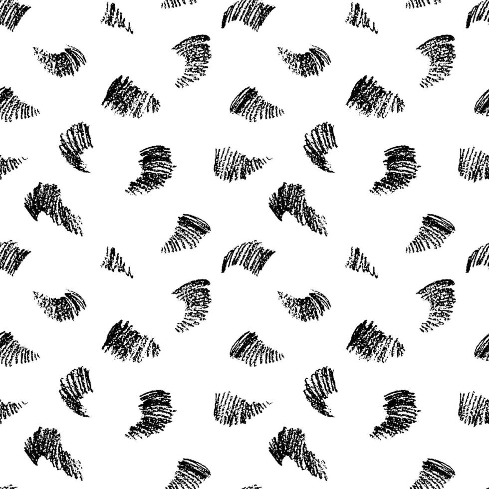 Minimalistic seamless pattern with black scrawls. Modern pattern with hand drawn shapes. Sketchy vector background.