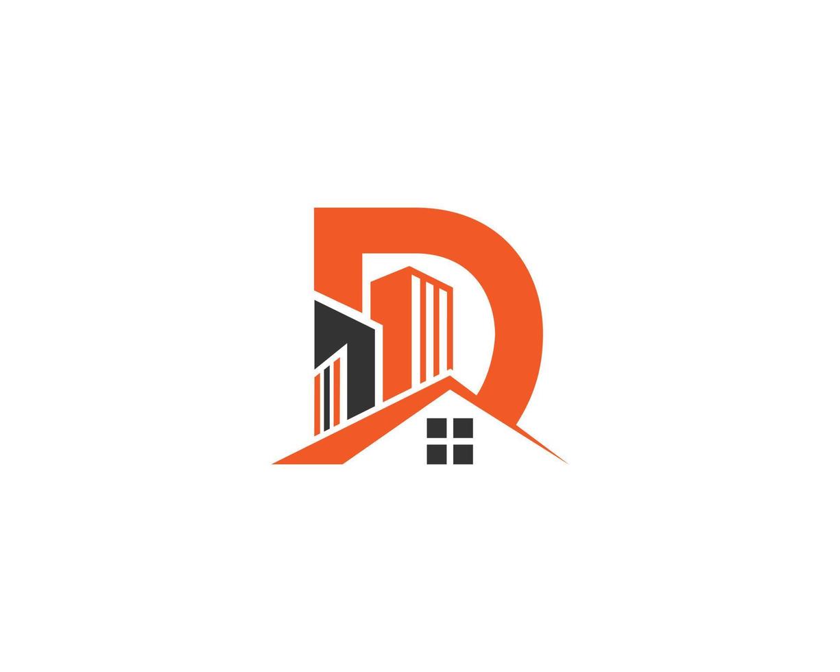 Letter D Abstract Building Construction and Real Estate Logo Vector