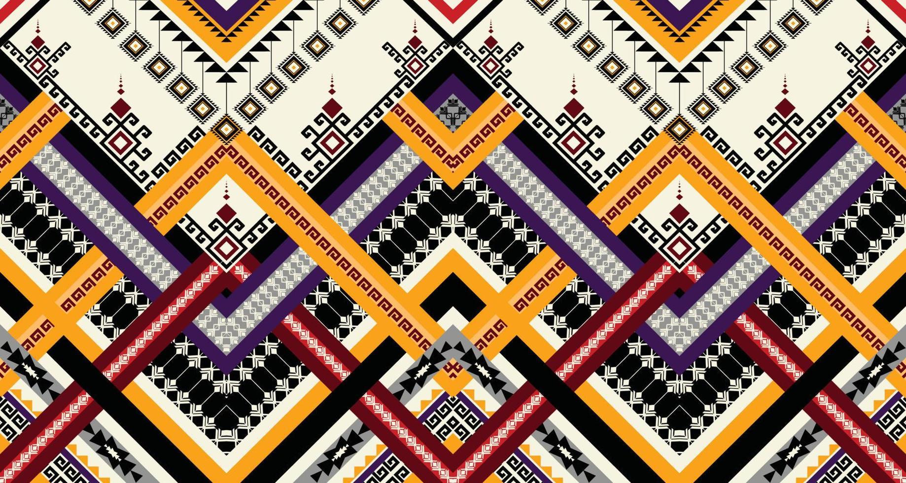 Abstract ethnic geometric seamless pattern vector. African Arab American Aztec motif pattern. vector elements designed for background, wallpaper, print, wrapping,tile, fabric patern. vector pattern.