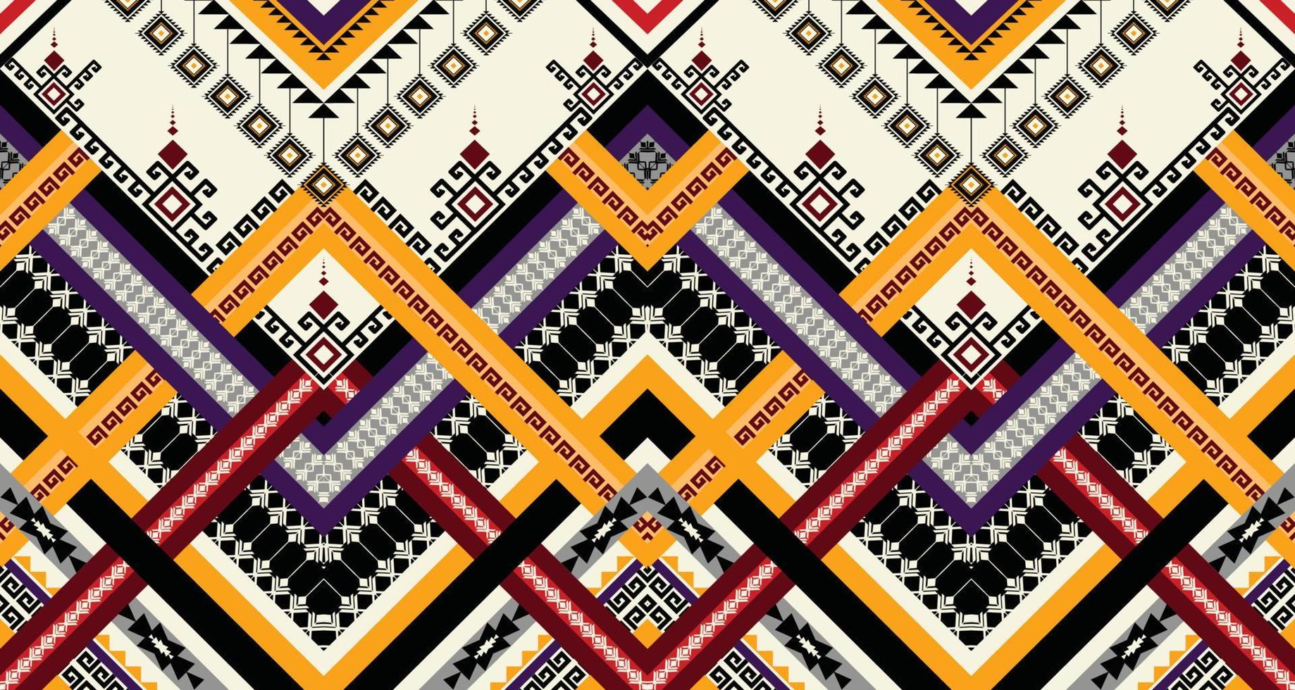 Abstract ethnic geometric seamless pattern vector. African Arab American Aztec motif pattern. vector elements designed for background, wallpaper, print, wrapping,tile, fabric patern. vector pattern.