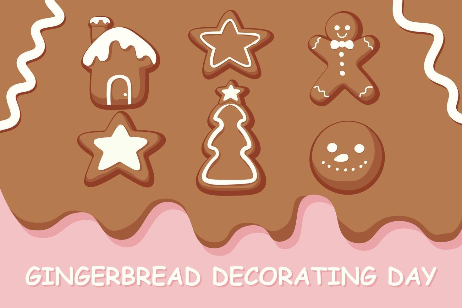 Gingerbread Decorating Day background. vector