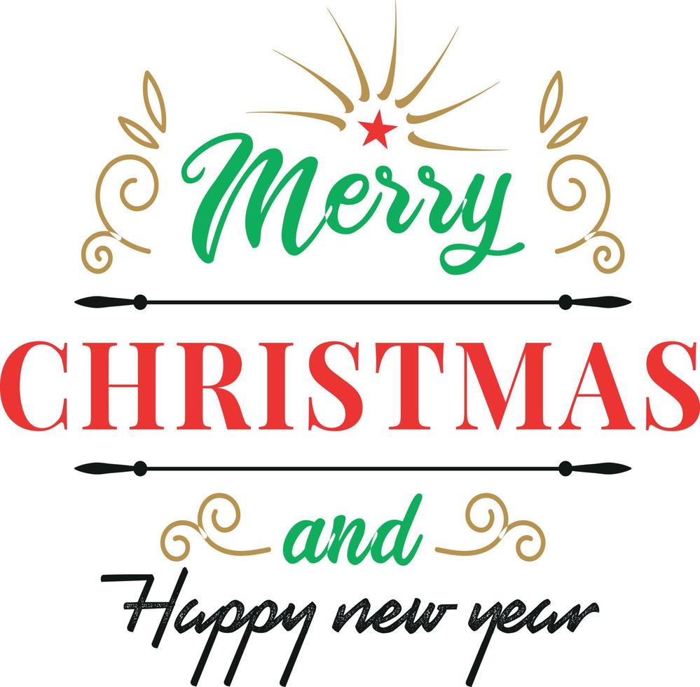 merry christmas and happy new year vector