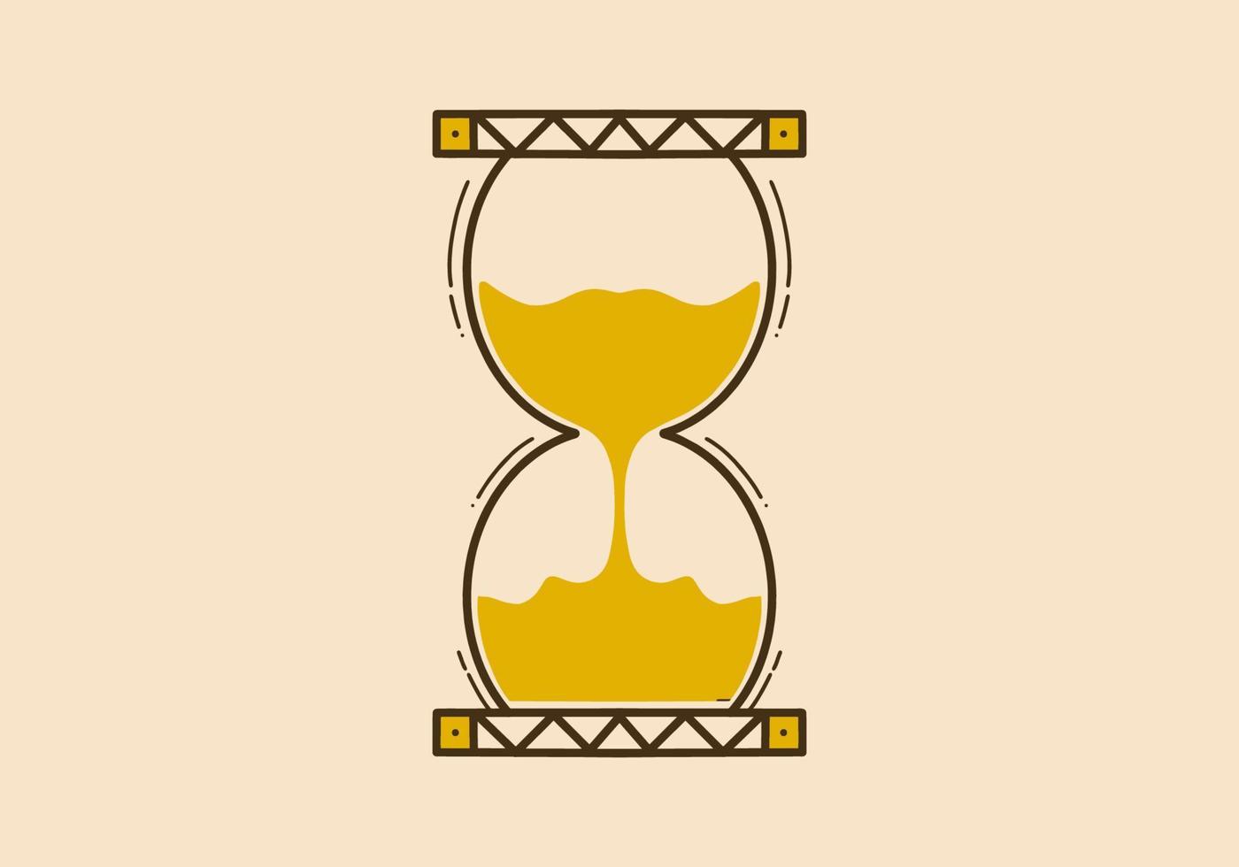 Vintage art illustration of the vintage hourglass vector