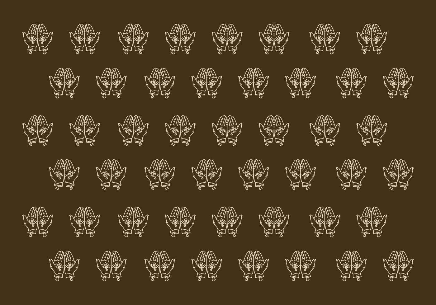 Vintage art illustration of two hand with eyes pattern vector