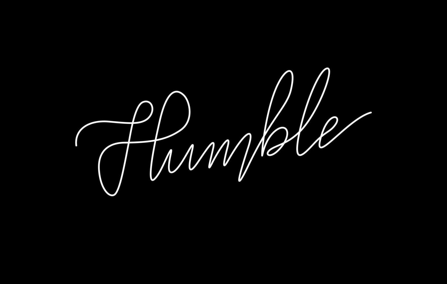 humble word lettering design in continuous line drawing vector
