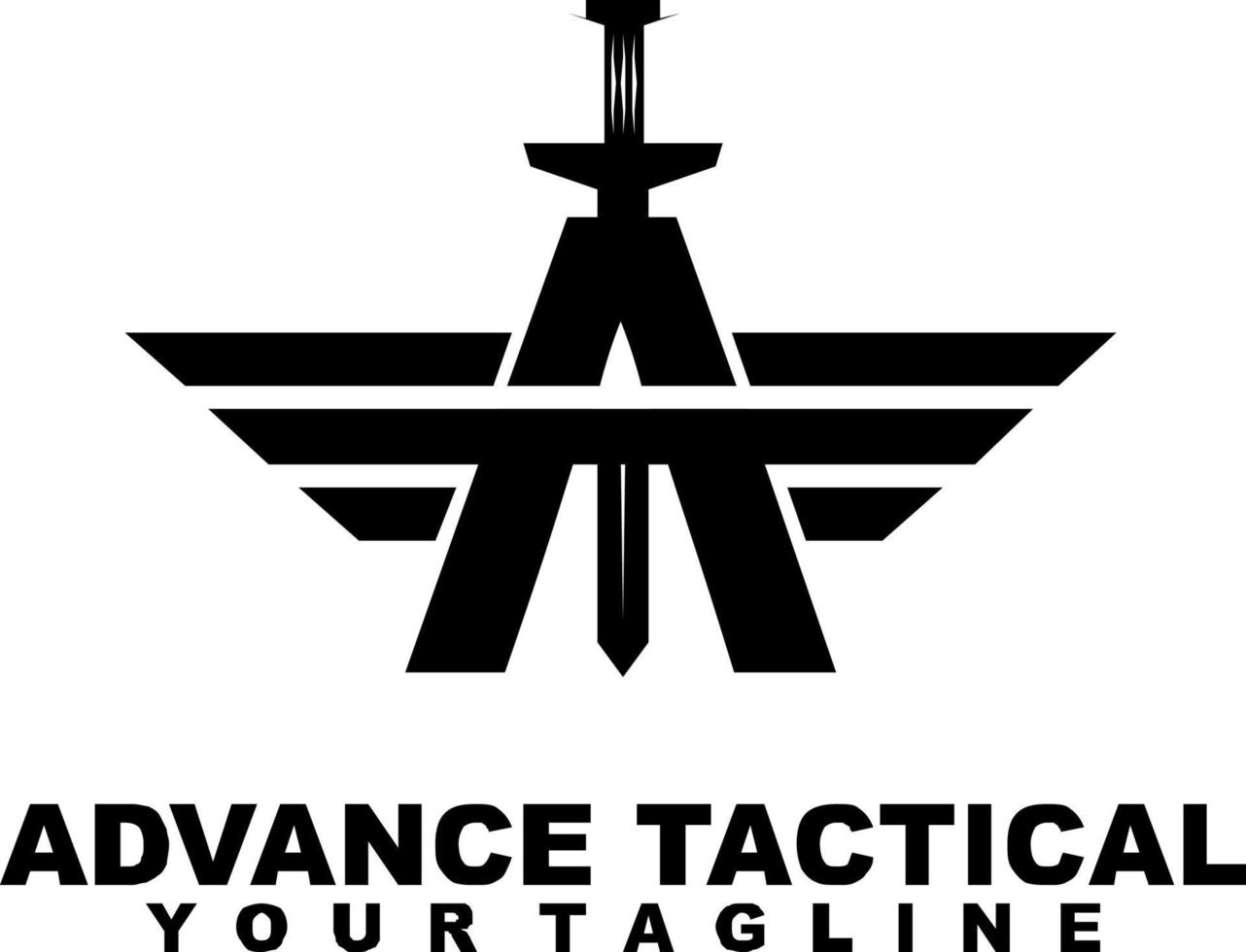 advance tactical initial a logo design vector