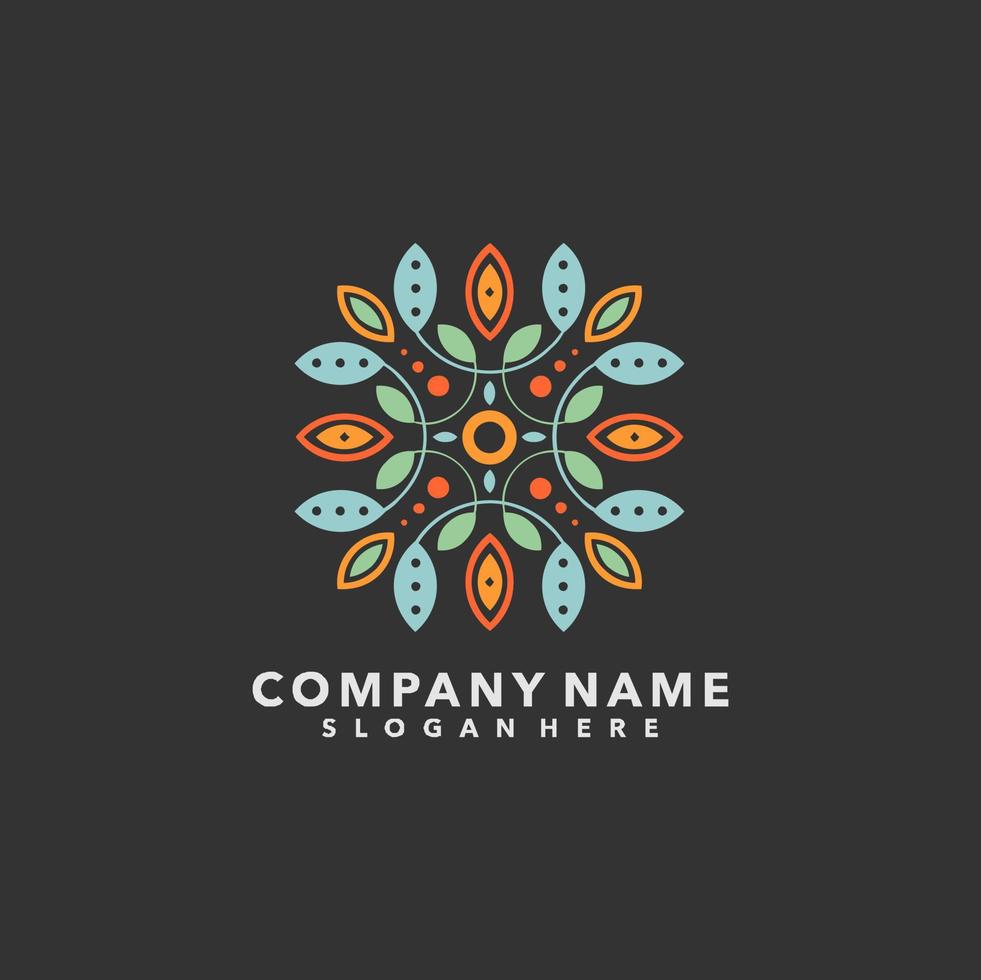 abstract leaves vector logo design