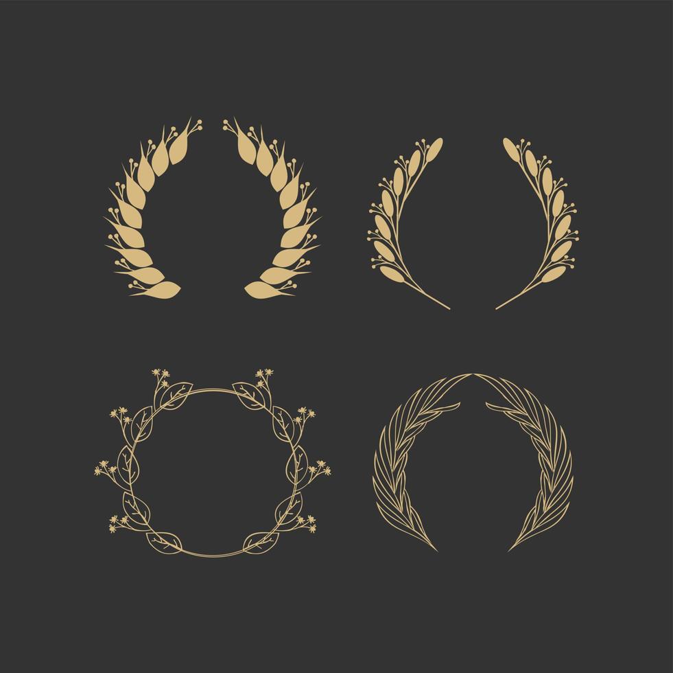 abstract Wreaths set logo design vector