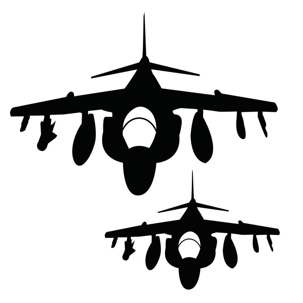 Harrier jet fighter silhouette vector design