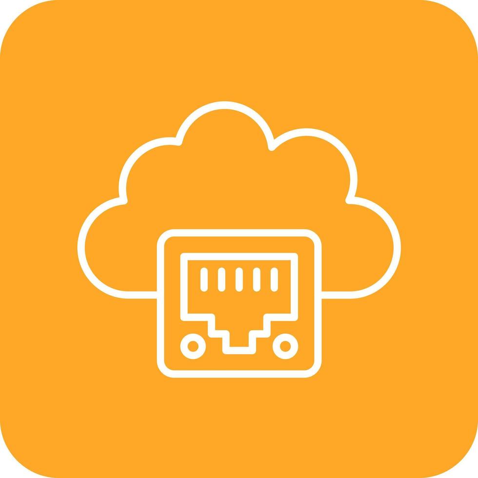 Cloud Ethernet Line Round Corner Background Icons vector