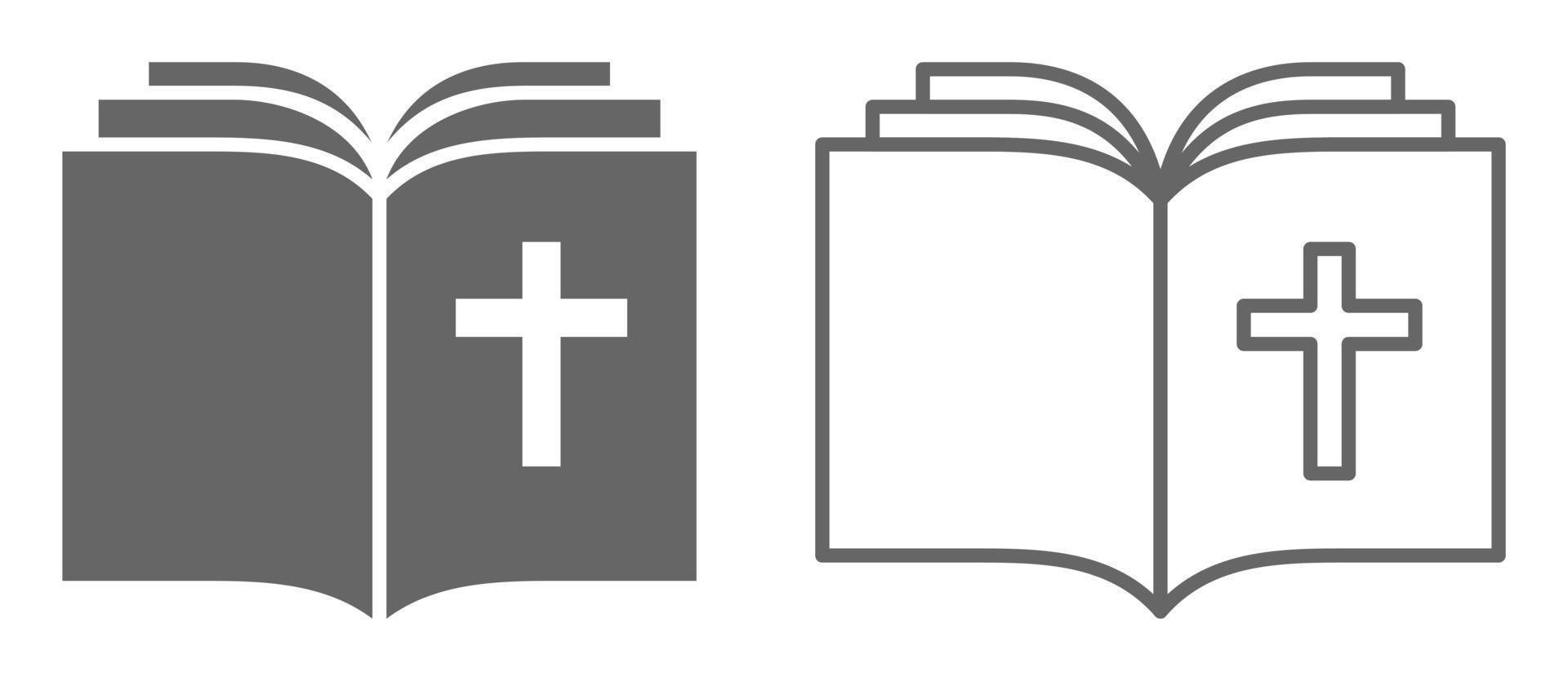 icono simple de la biblia del pueblo cristiano vector