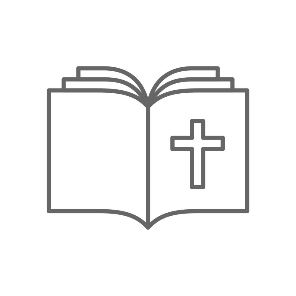pueblo cristiano biblia simple icono vector