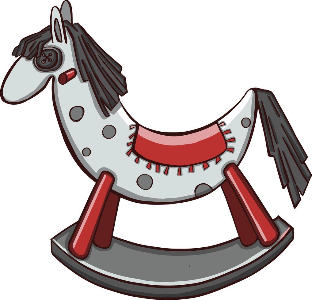 juguete para niños, pony, ilustración de vector de caballo mecedora