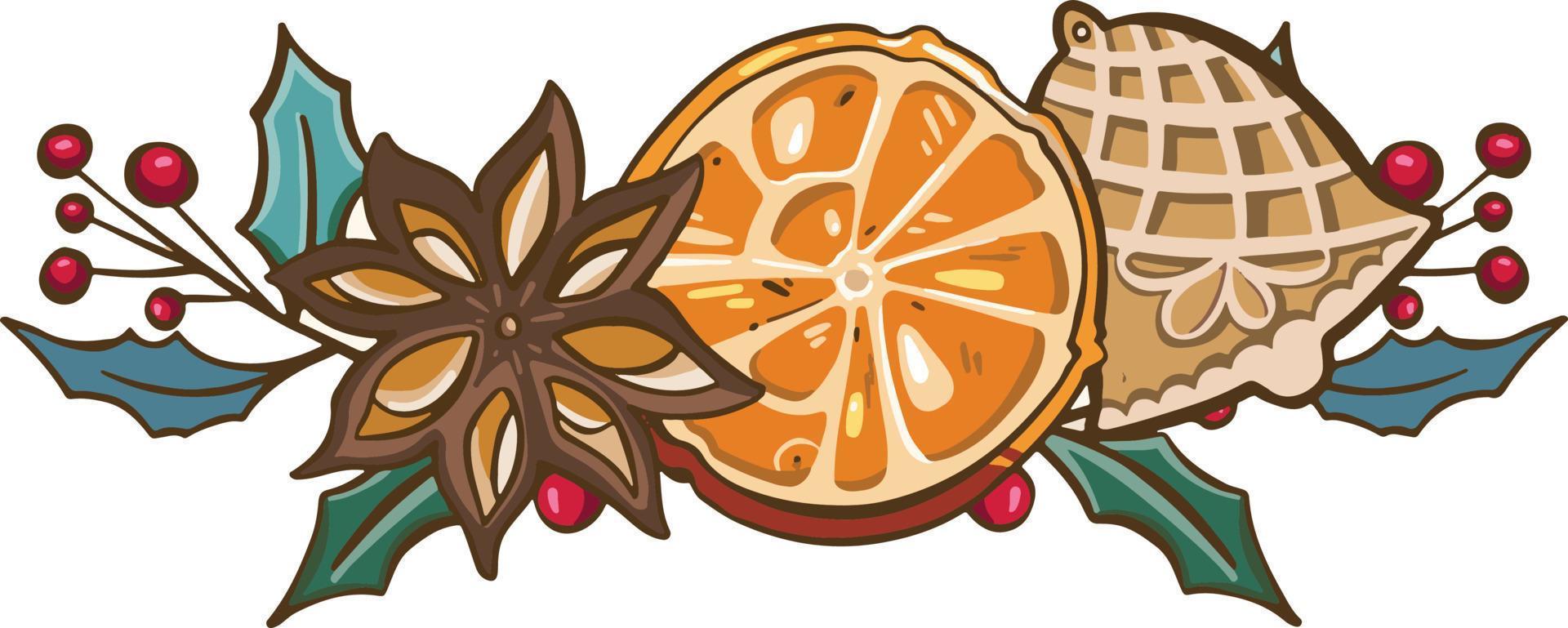 Christmas decorative ornaments, set. fir cone vector