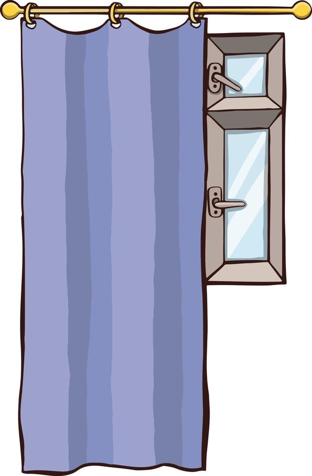 window behind curtain symbol illustration sketch vector