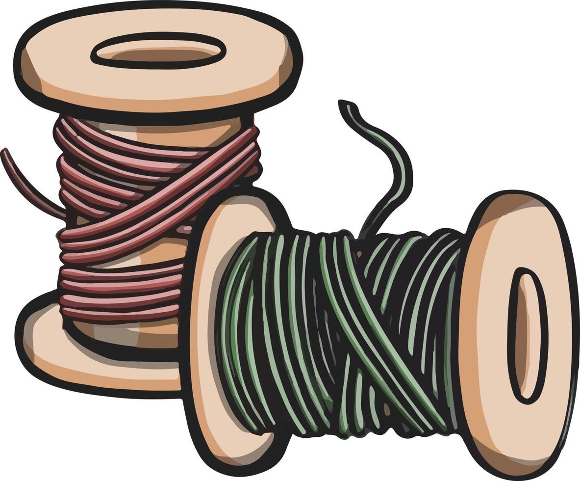 Spool of thread for sewing and needlework illustration vector