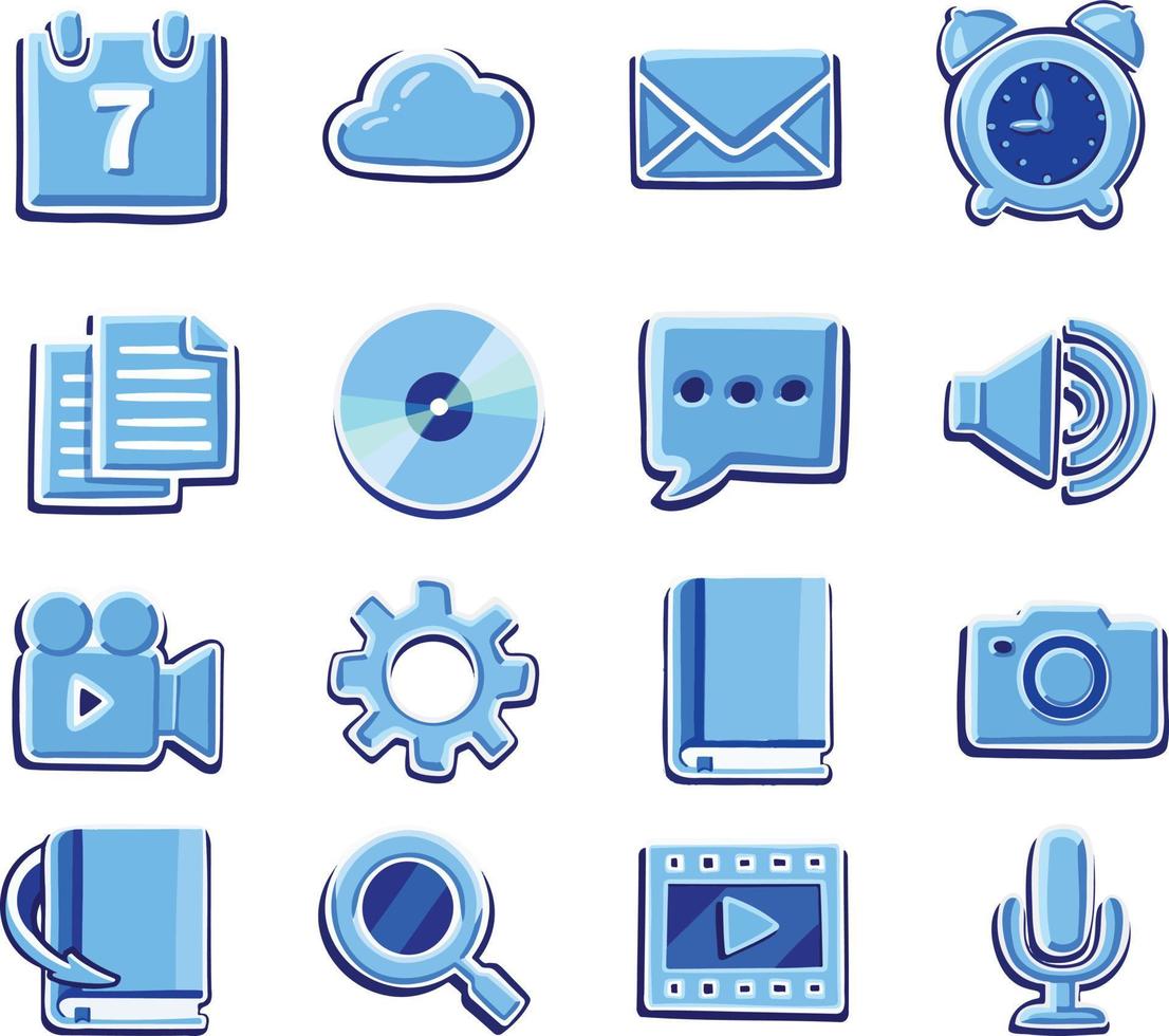 Symbol icon vector cyan blue set web