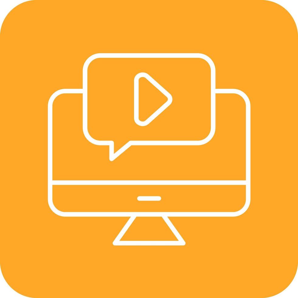 Video Tutorial Line Round Corner Background Icons vector