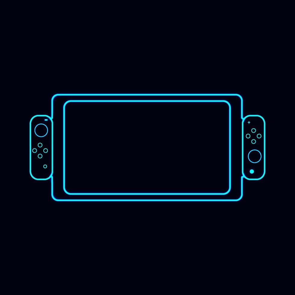 Nintendo Switch Console vector illustration neon light effect switch