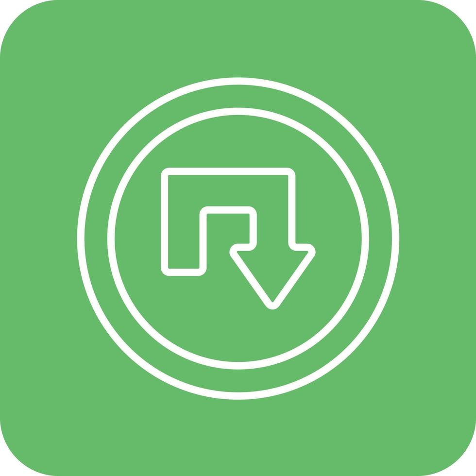 U Turn Line Round Corner Background Icons vector