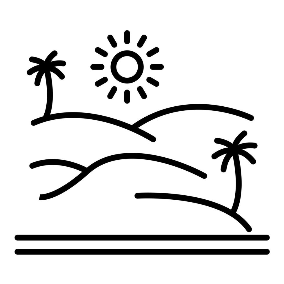 Desert Line Icon vector