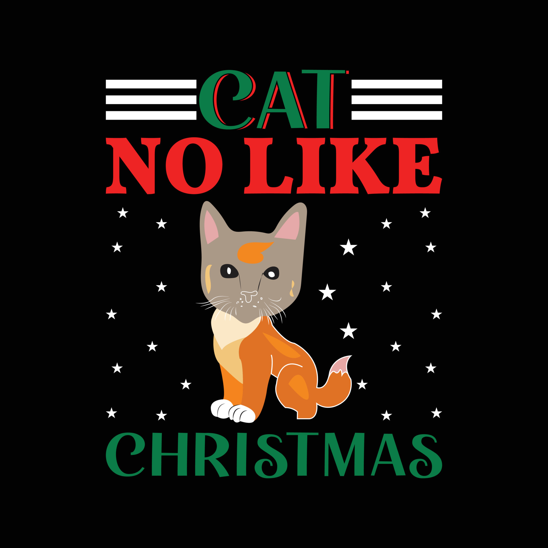 CHRISTMAS CAT TSHIRT DESIGN 14721912 Vector Art at Vecteezy