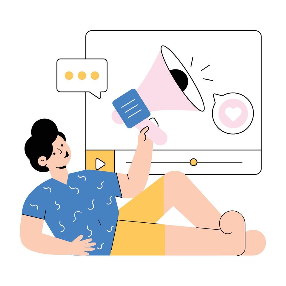 A flat illustration of media advertising vector
