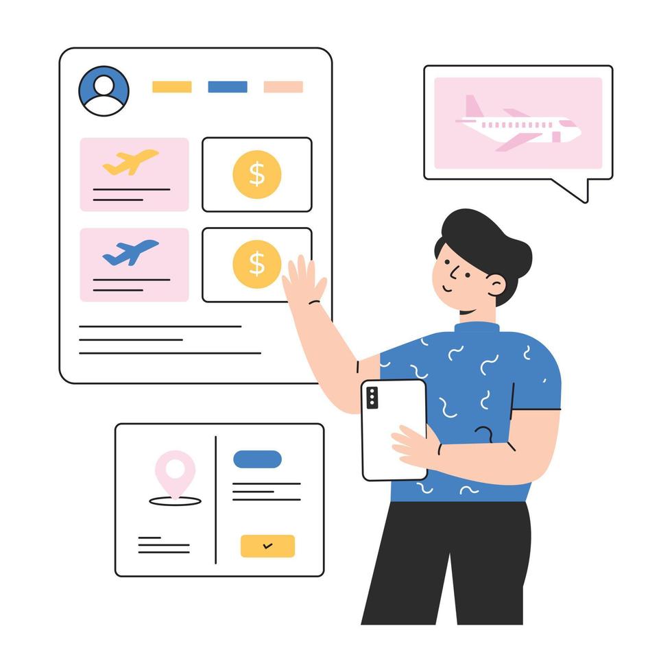Travel agency flat vector illustration