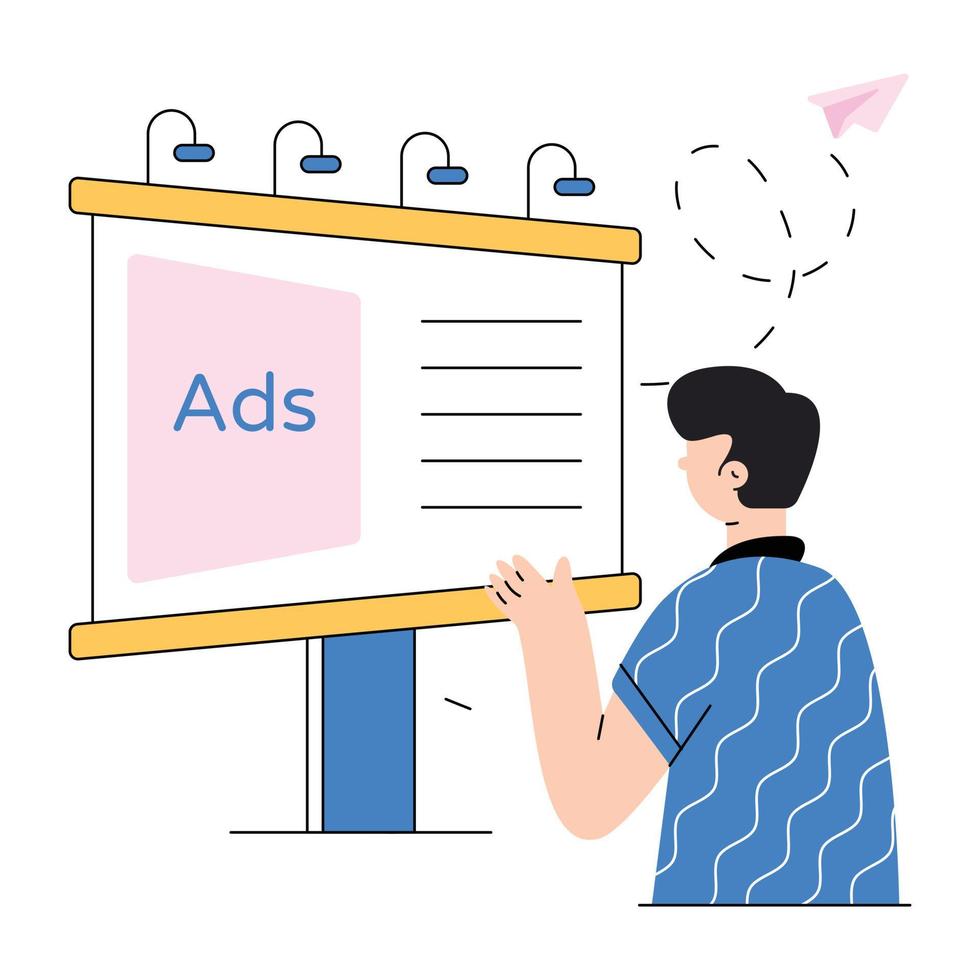 Download flat illustration of tv ads vector