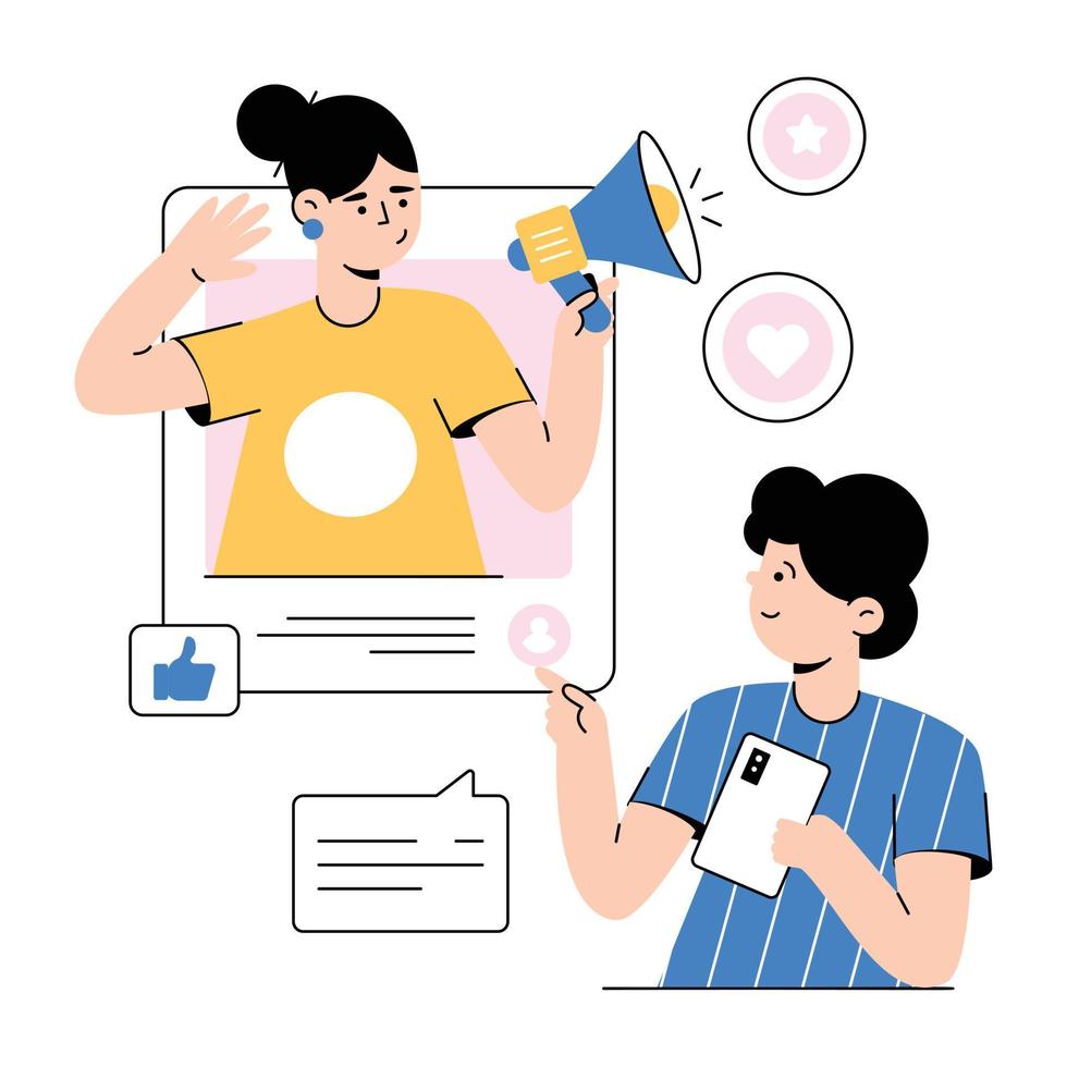 A flat illustration of media advertising vector