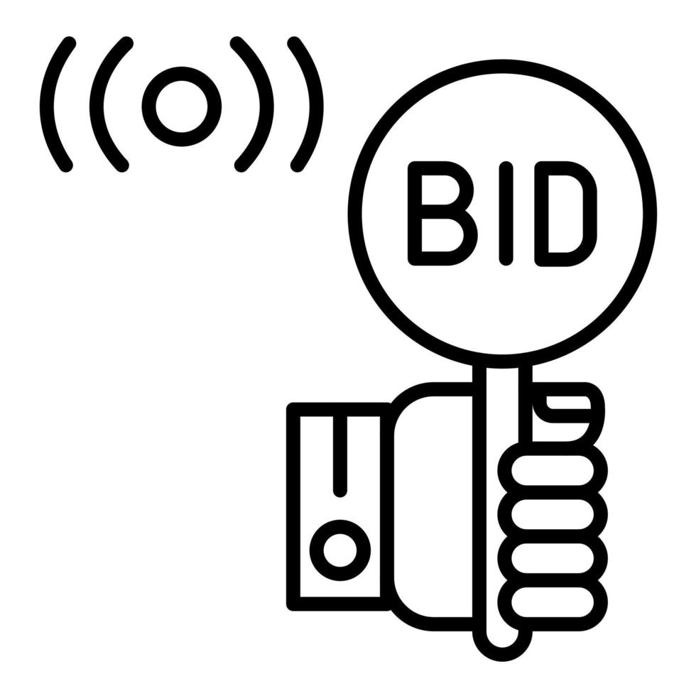 Live Bidding Line Icon vector